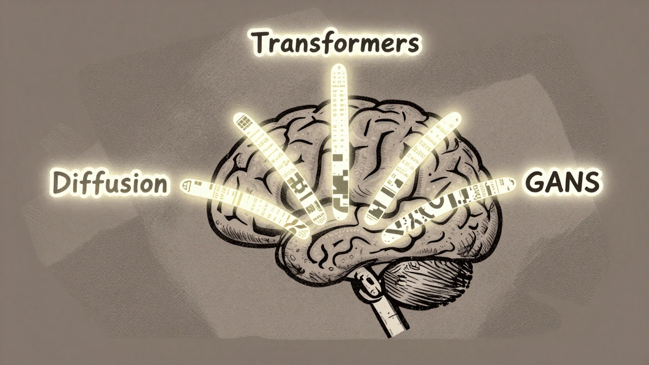Foundational Technologies Behind Generative AI: Transformers, Diffusion Models, and GANs Explained