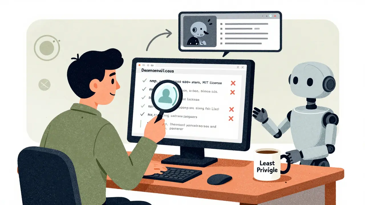 Developer checking dependencies and network traffic during a quick 5-minute security checkpoint.