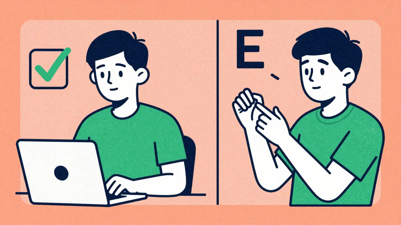 Split-screen: developer checkmark and linguist adjusting RTL direction symbol.