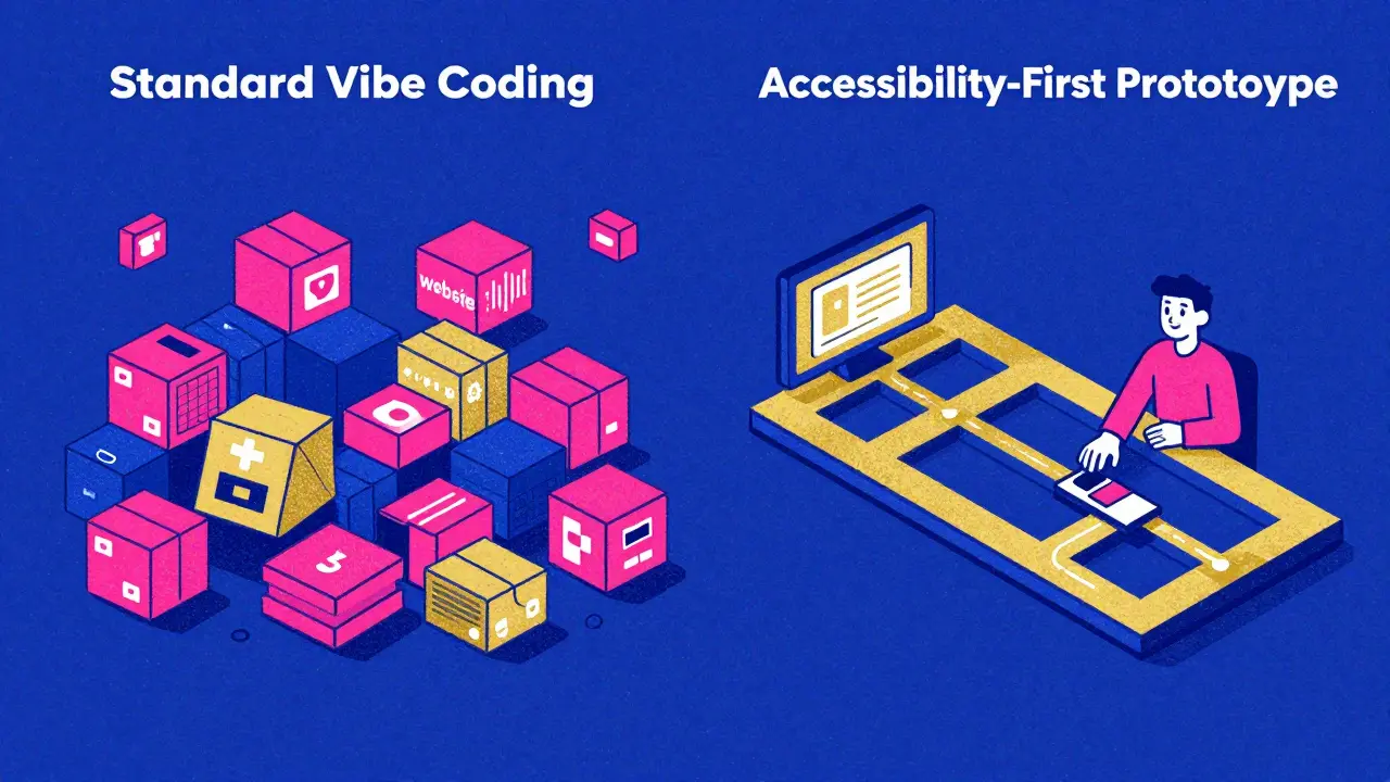Comparison between a chaotic non-semantic website and an organized, accessible digital structure.