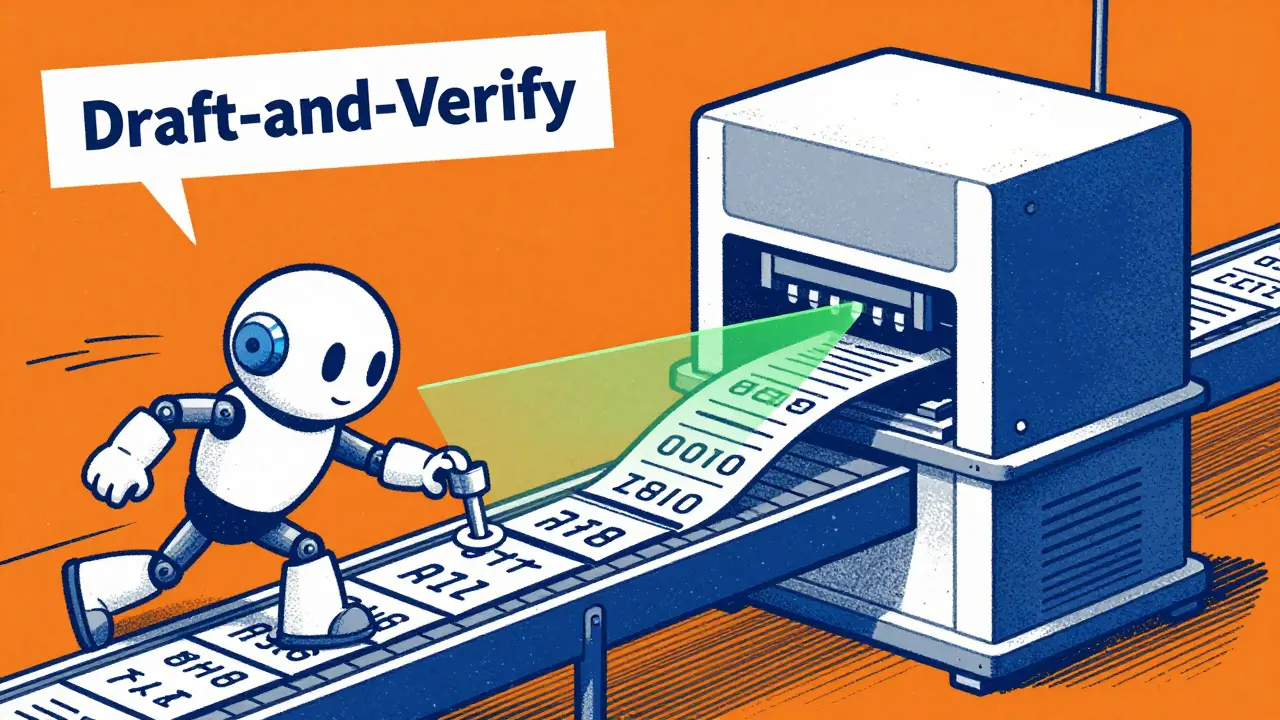 Draft-and-verify pipeline with small robot and large verifier