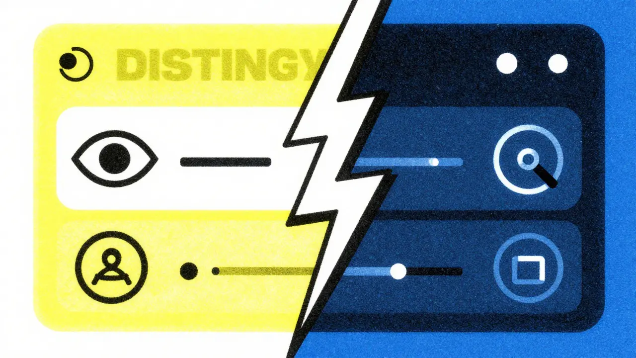 Risograph art showing UI switching from light to dark theme modes