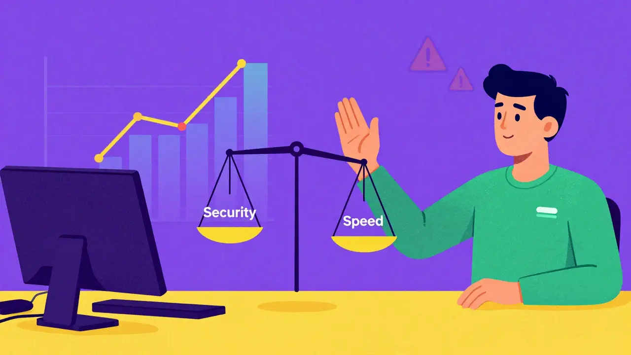 Developer and AI balancing security and speed in future tech