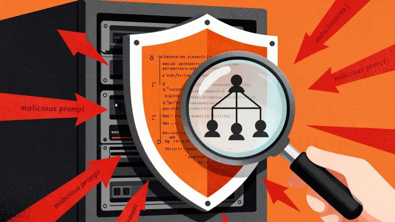 Digital shield blocking malicious prompts from server infrastructure