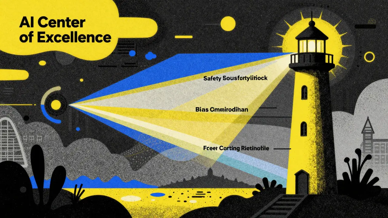 Abstract illustration of AI governance and safety filters