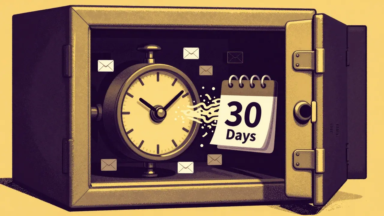 Automated data deletion and retention timer graphic