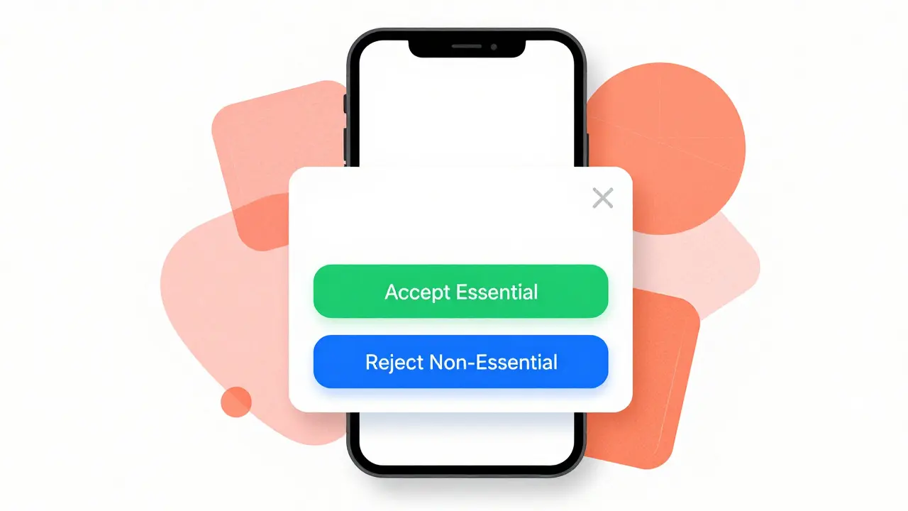 Clear consent UI with equal accept and reject buttons