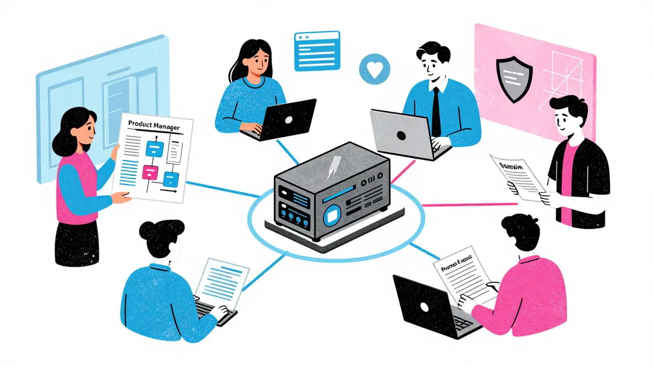 Cross-functional team collaborating on a unified AI workflow