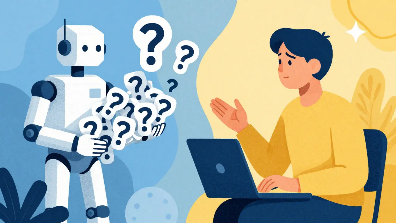 Split illustration contrasting AI handling routine tasks and humans providing empathetic HR support.