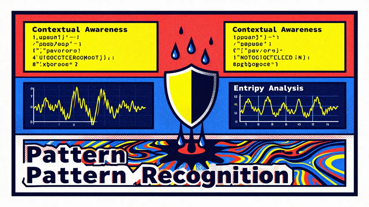 Three-layer security scanner blocking data leaks