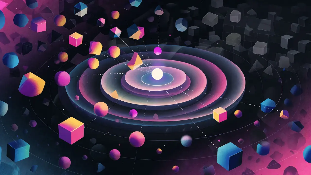 Abstract visualization of vector database semantic search