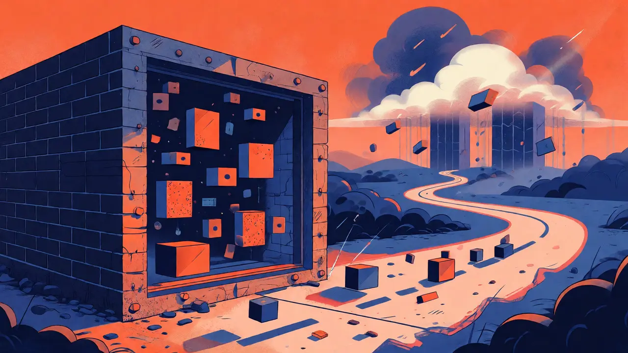 Secure vault keeping data inside versus data traveling to external cloud servers.