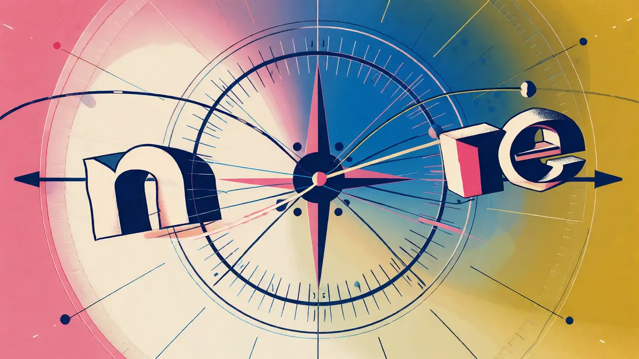 Abstract visualization of Rotary Position Embedding using rotating vectors and a clock motif.